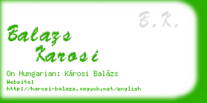 balazs karosi business card