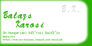 balazs karosi business card